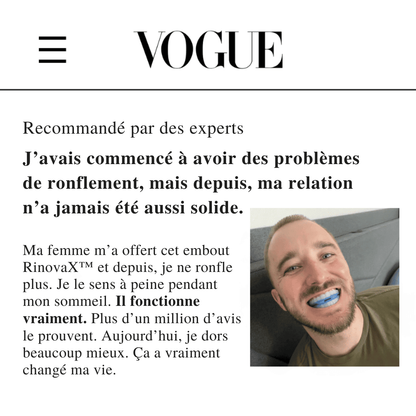 RinovaX™ – Embout buccal anti-ronflement médical, discret et confortable